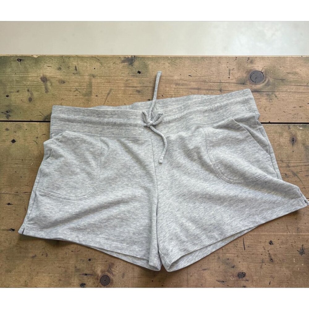 Eddie Bauer Womens XL Gray Drawstring Lounge Shorts Pockets Stretch Casual